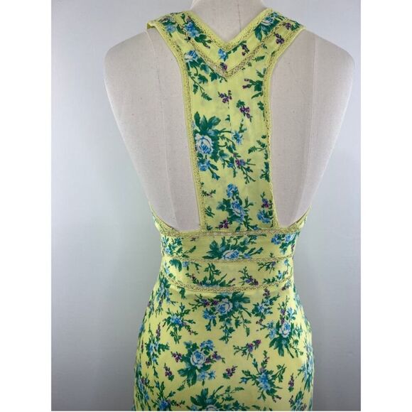 NWT ASOS Satin Mini Dress w/ Lace Trim Detail Button Front in Ditsy Floral Sz 12 - Picture 9 of 10